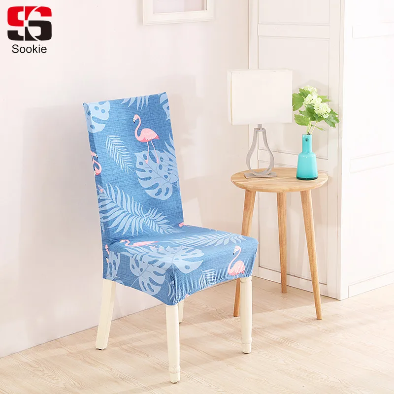 

Sookie Elastic Chair Cover Flamingo Printing Universal Size Removable Chair Protector for Dinning Room Hotel Banquet