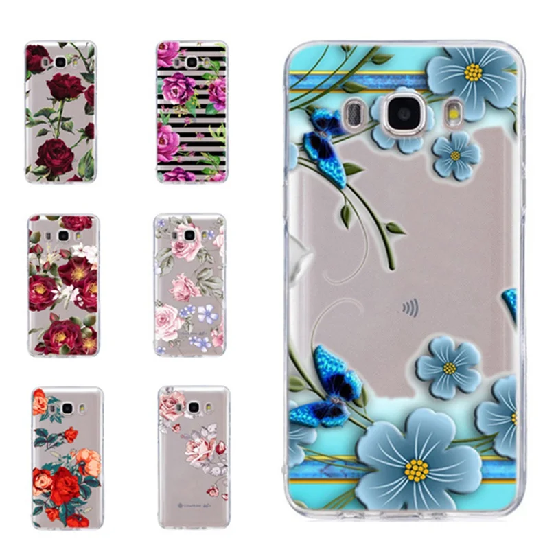 For Samsung Galaxy A3 A5 2016 2017 prime J1 J2 J3 J5 J7 TPU Colorful Soft Rose Flower Painted Desig Cover Case Fundas C332 |