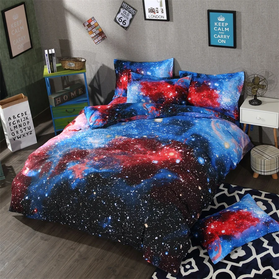 3D Galaxy Bedding Set Earth Moon Print Unique Design Outer