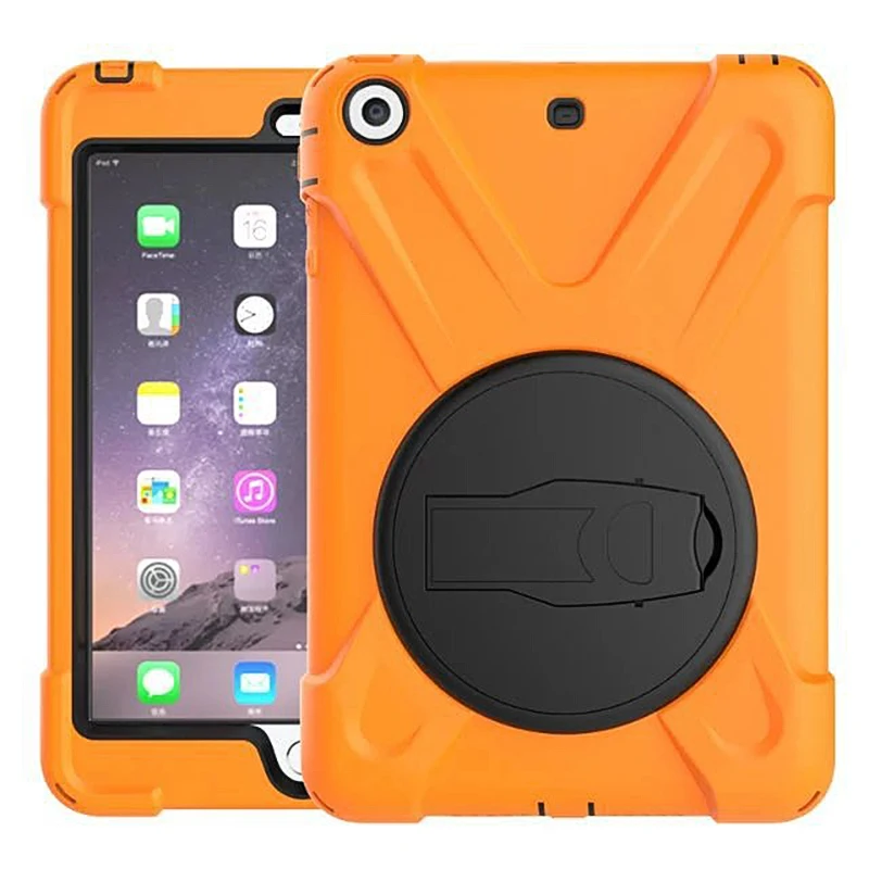 Для IPad 2/3/4 противоударное защитное устройство для детей чехол для iPad2/3/4 Heavy Duty силиконовый Твердый переплет чехол с откидной крышкой держатель руки - Цвет: Orange