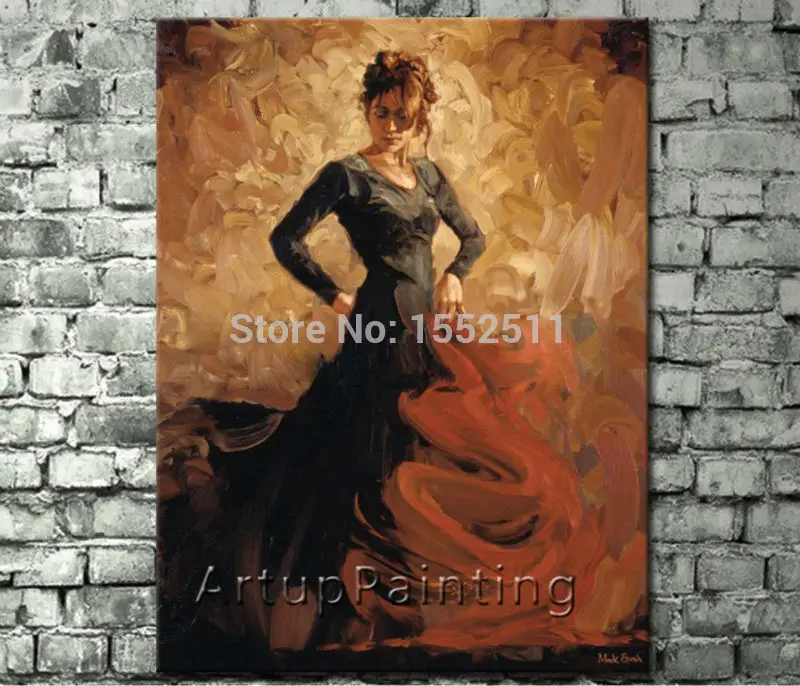 

Spanish Flamenco Dancer painting latina woman Oil painting on canvas hight Quality Hand-painted Painting latina 09