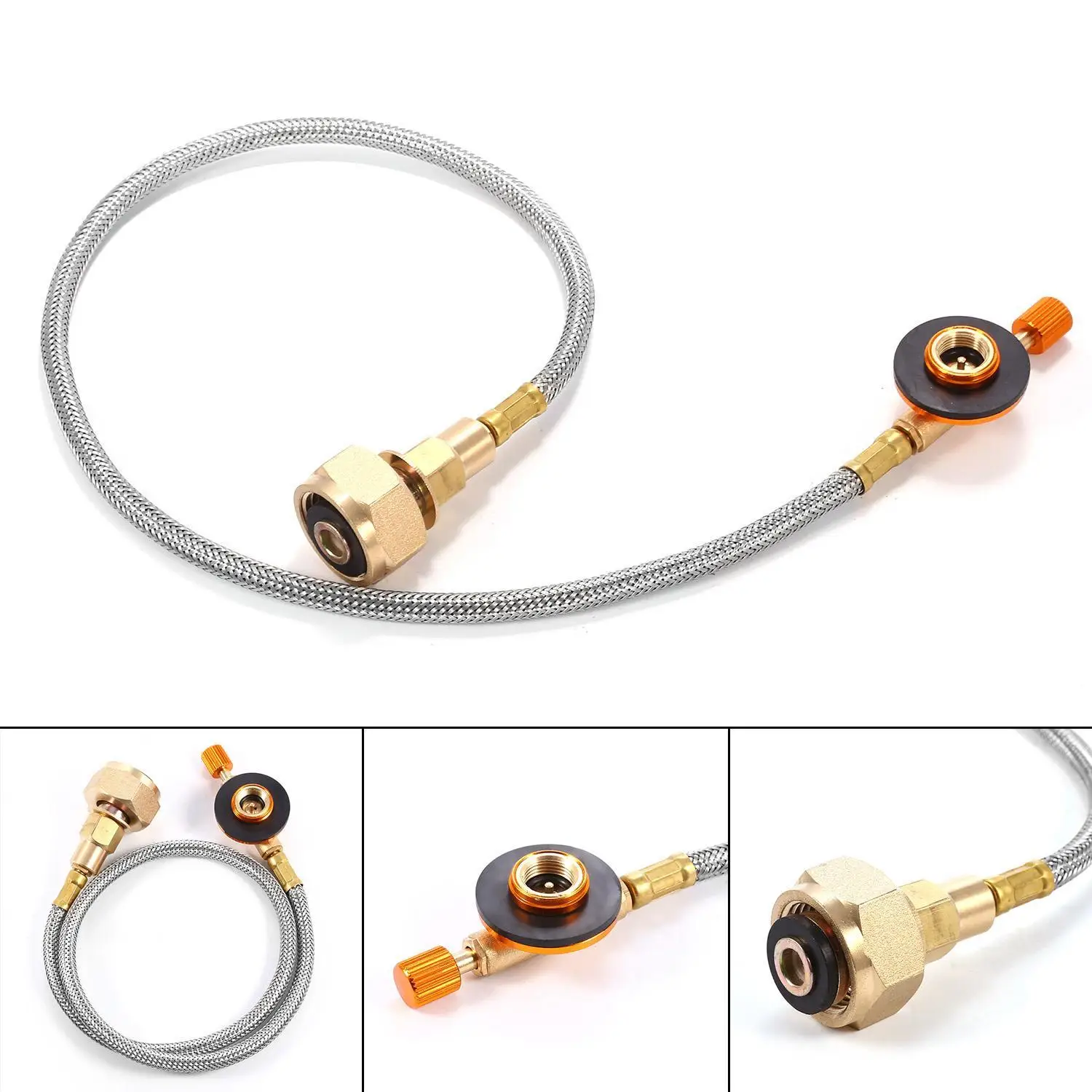 Camping Outdoor Gas Stove Propane Refill Adapter LPG Flat Cylinder tank