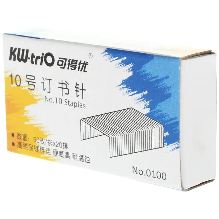 

1box Metal Silver 10# 1000pcs Office Staples Normal NO.10 Stapler Staple Binding Supplies