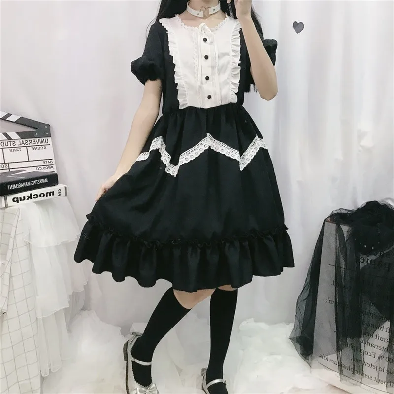 LISM Summer Japanese Lolita Vintage Dress Female Soft Girl Wind Cute Fungus Lace Short Sleeve -Zentai shop online HTB1dHCVXBCw3KVjSZFlq6AJkFXaX.jpg