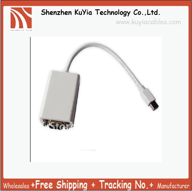 

Free Shipping +Tracking number+ 2pcs/lot mini display port to vga adapter for Macbook of vga cable for apple