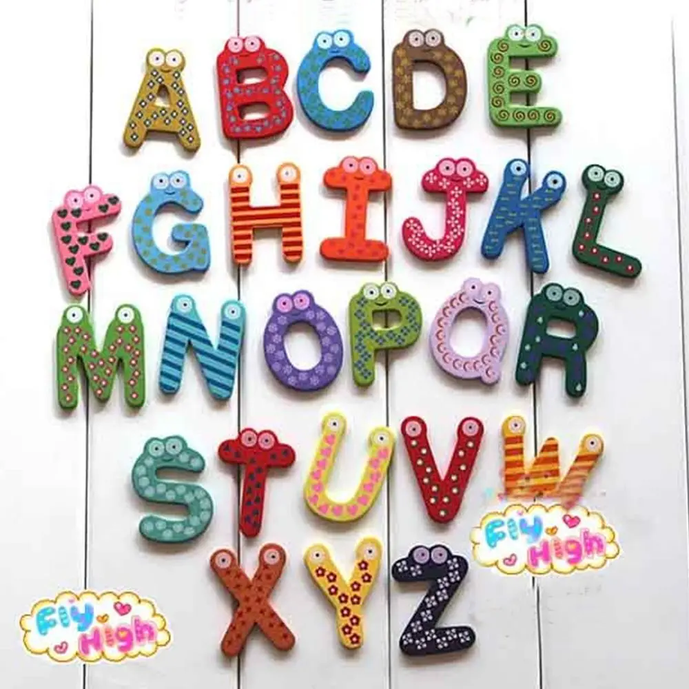 

26pcs/set Puzzle English Educational Toy Alphabet Letters Educational Foam Mat for Children Wooden Refrigerator Fridge Magnet