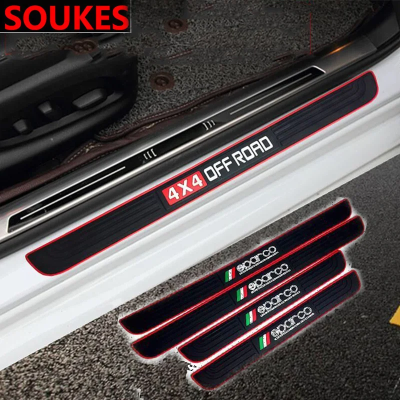 

Sport Rubber Car Door Threshold Guard Sill Plate Sticker For BMW E46 E39 X5 E53 X6 Mini Cooper Audi A4 B6 B8 A5 TT Ford Fiesta
