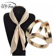 

XY Fancy Silk Scarf Jewelry women Accessories Buckle Shawl scarf ring Clip Tricyclic Scarves Buckle Luxurious Simple Party Gift