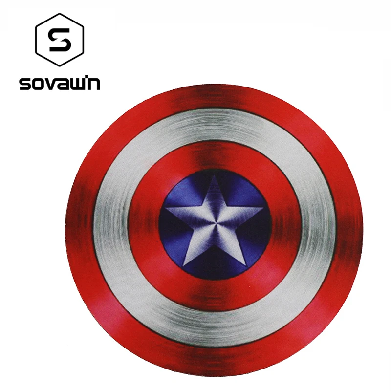 Captain America Shield Mouse Pad 200mm 3mm Mousepad Natural Rubber Mat Round Flat Lifelike Printing for Gaming Gamer | Компьютеры и