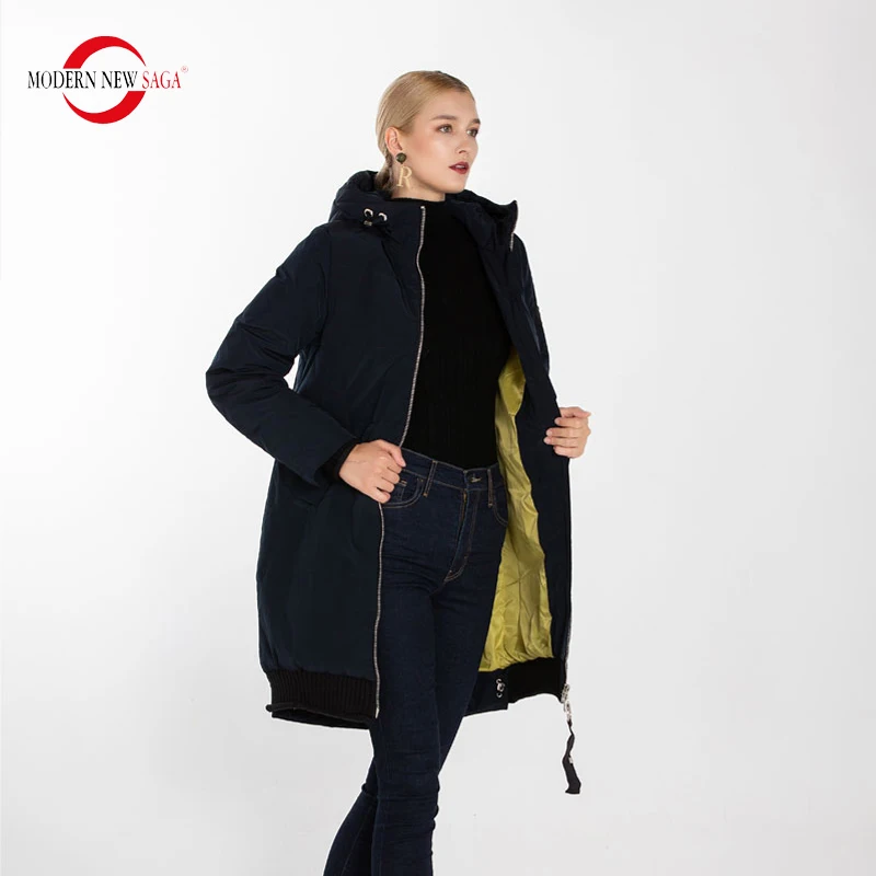 MODERN NEW SAGA Women Clothing Female Winter Coat Warm Hooded Jacket Thickening Cotton Padded Coat Fashion Parkas Outwear