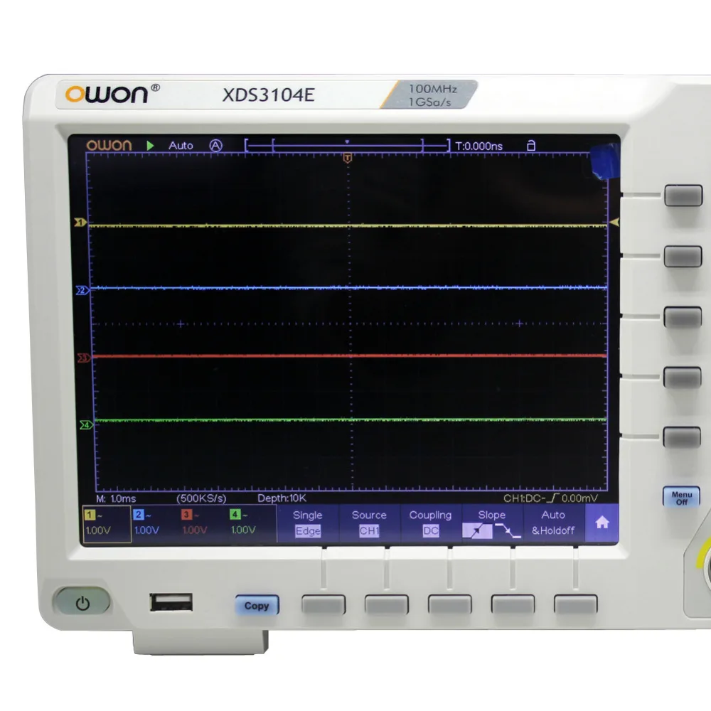 OWON XDS3104E 100 МГц 4CH 8 бит сенсорный экран низкий уровень шума Цифровой осциллограф SCPI IEC RS232 CAN+ сенсорный экран