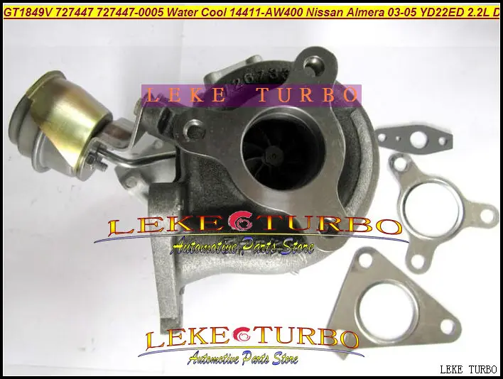 GT1849 727447 727447-0005 14411-AW400 Water Cooled Turbocharger NISSAN ALMERA 2003-2005 YD22ED YD22 2.2L (2)