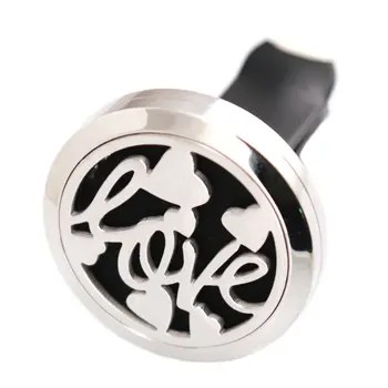 

New Design Love 30mm Diffuser 316 Stainless Steel Car Aroma Locket Essential Oil Car Diffuser Locket Free 50Pcs Pads