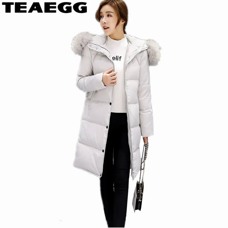 TEAEGG White Duck Down Jackets For Women Plus Size 4XL