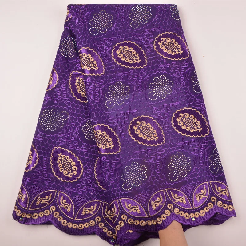 Latest Purple African Cotton Swiss Voile Lace Fabric 2018 High Quality In Switzerland For Party S1358 | Дом и сад