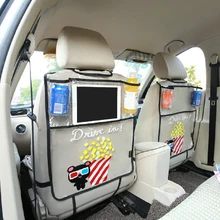 Утепленные окружающей среды ПВХ покрытие заднем сиденье автомобиля протектор ногами Коврики для детей Стульчики детские-с органайзером для Ipad и напиток