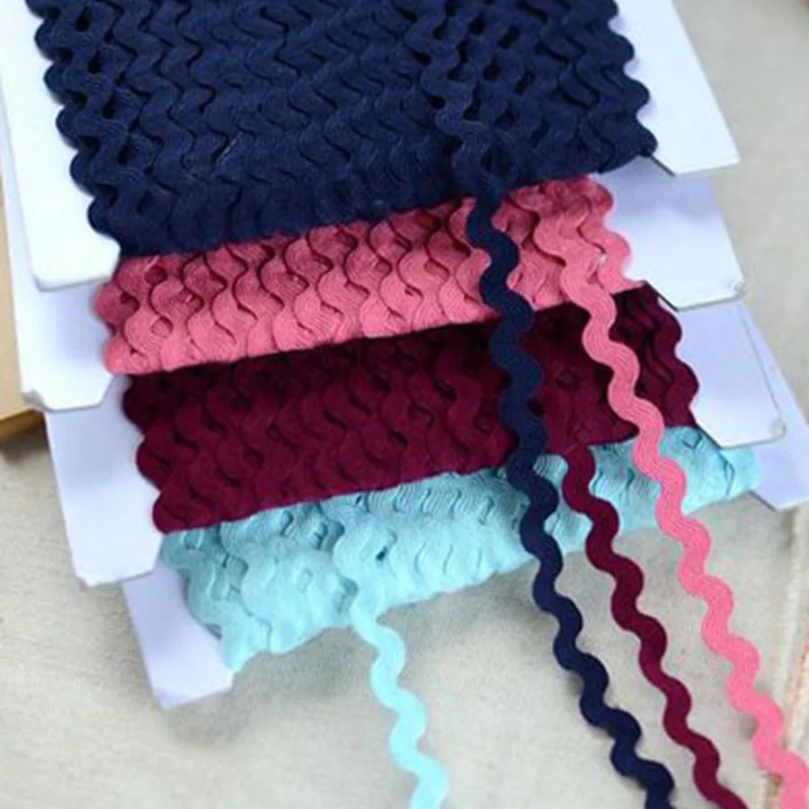 

20meters/lot 5mm Grosgrain Ribbon Polyester Ric Rac Wave Ribbons Lace DIY Handmade Material for Decoration Craft Supplier