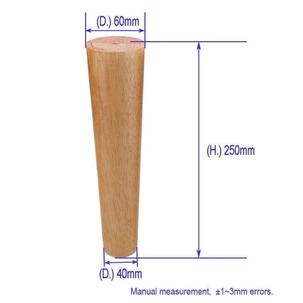 4 шт. дубовая древесина 250x58x38 мм мебельные ножки шкафа ножки стола ножки для дивана с железными прокладками прокладки винты