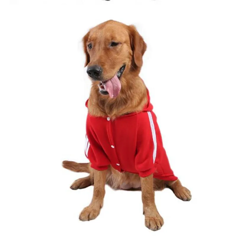 Golden Retriever Samoyed Dog Clothe Pets Coats Black Red Soft Cotton Big Dog Clothes Two Feet Hoodie Coat Jacket Sportswear9