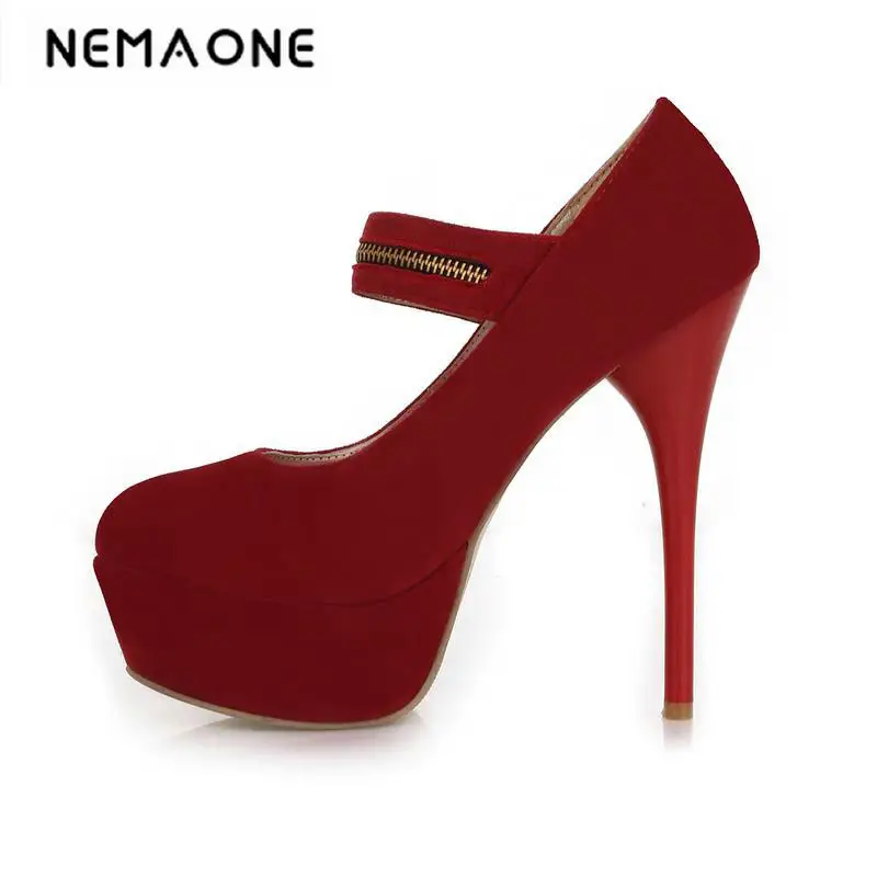 

2018 New summer women shoes 13cm thin high heels shoes woman sexy party or wedding shoes black red blue women pumps