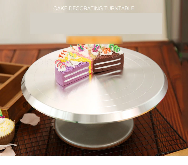 Виниловый стол для украшения торта из алюминиевого сплава/противоскользящая вращающаяся стойка для торта/вращающийся стол для торта/коммерческий/домашний