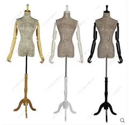 Puntelli Manichino Femminile Mezzo Corpo Espositore In Tessuto Manichino Moda Donna Manichino In Tessuto Di Alta Qualità Con Braccia In Legno