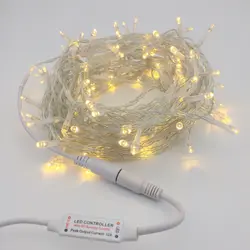 DC12V светодио дный свет шнура 10 м 20 м 30 м 50 м 100 м белый теплый белый гирлянда лампы Фея Рождество Свадебная вечеринка Праздничное оформление