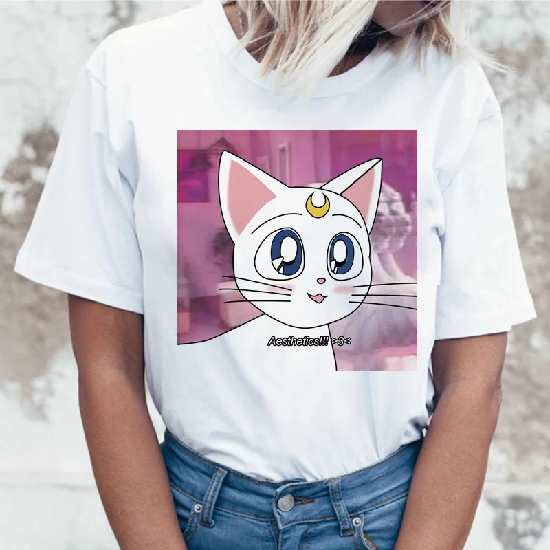 Sailor Moon Аниме футболка Топ Футболка 90s женская женский корейский стиль ulzzang