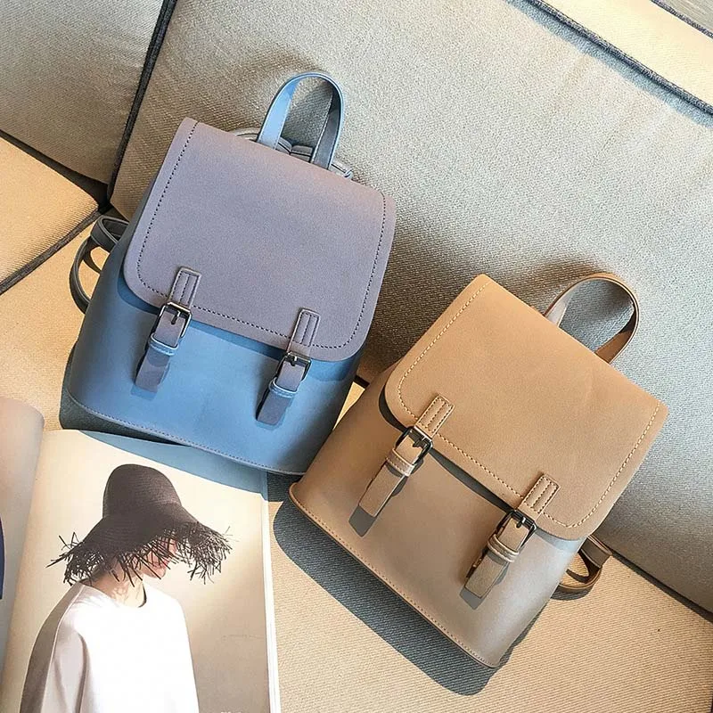 De cuero de las mujeres de mochila de moda de mujer mochilas para las chicas bolsas multifunción Negro Bolsa mochila XA1139H