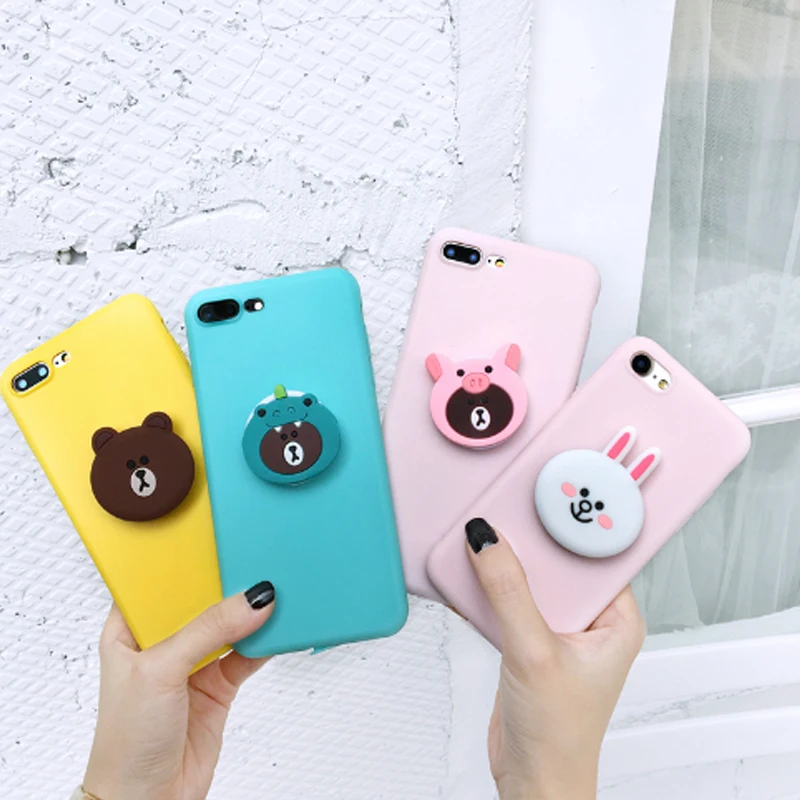 3D oso titular de soporte anillo agarre funda suave paraiPhone 5 5S SE 6 6s 6plus plus 7 8 7plus8plus x xs xr xsmax mobi |