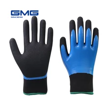 Gants de travail chauds pour l'hiver, étanches en Nitrile, Double coque, thermiques, de sécurité