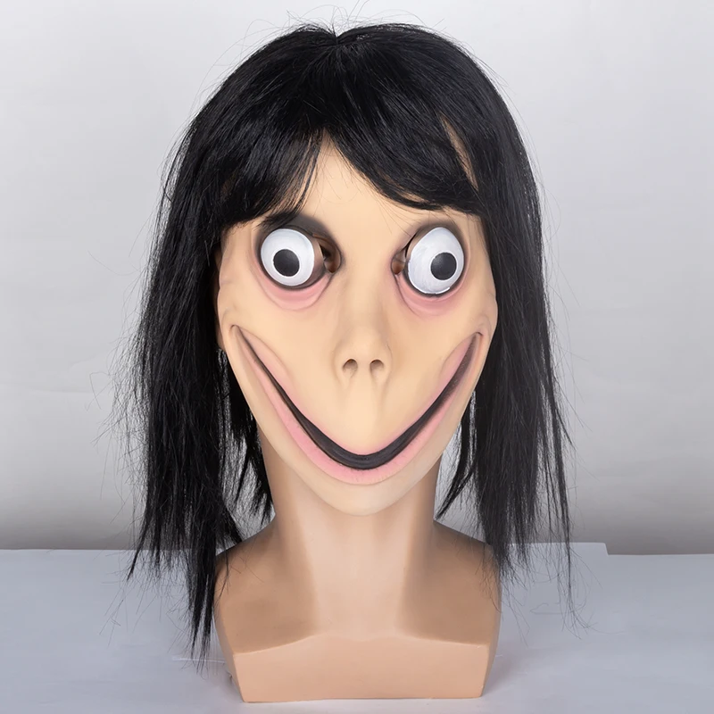 

2019 New MOMO Mask Momo Scary Masks Costume Latex Halloween Hacking Game Mask Free Shipping
