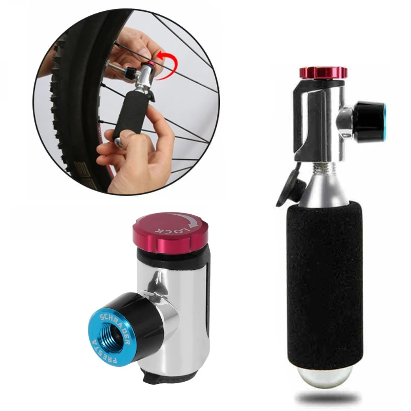cheap 1 Set Bicycle CO2 Inflator Pump Valve amp;Cover Protective Carbon Dioxide Portable