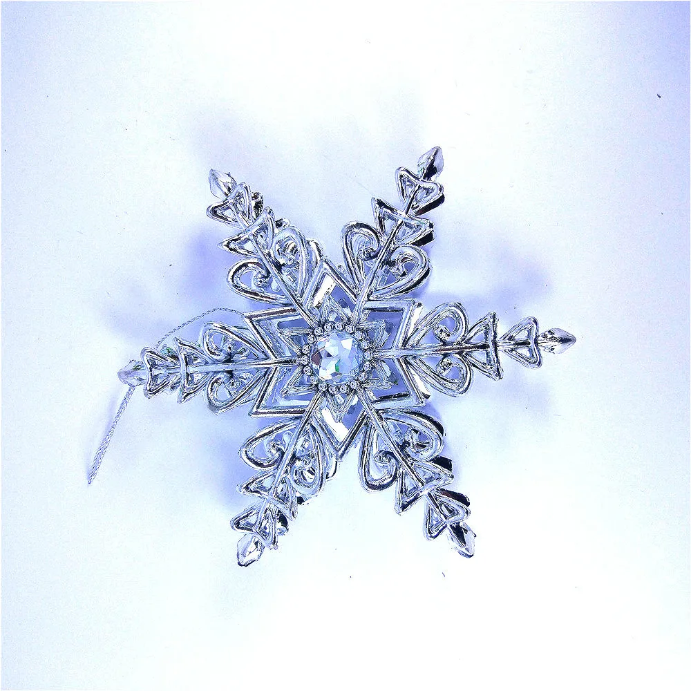 12.5cm DIY Plastic Silver Fake Snowflake For Home Christmas New Year Tree Pendants Ornament Frozen Party Wedding Decoration