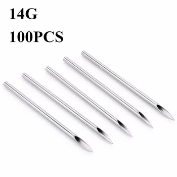 

100pcs Sterile 14 Gauge Body Ear Navel Nipple Piercing Needles - BPNP-14G