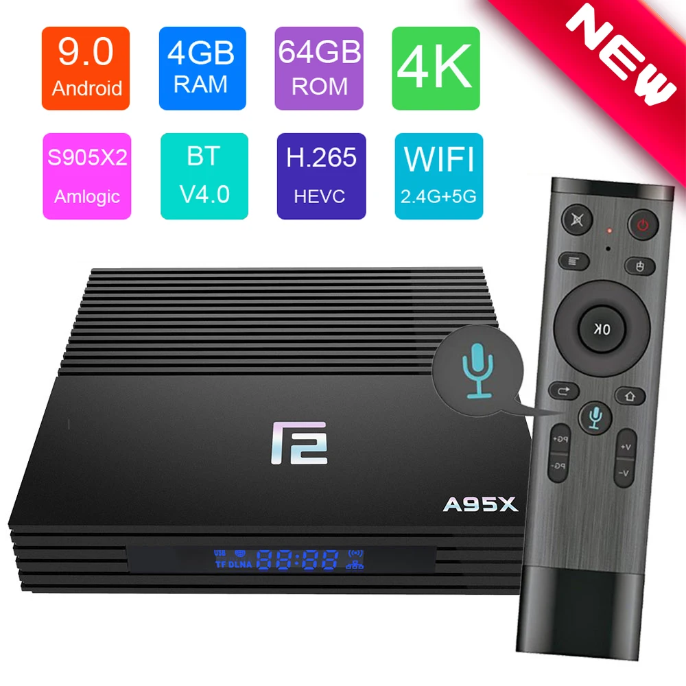 Android Tv Box A95X F2 9 0 Amlogic S905X2 4 Гб 64 ГБ 32 Smart 2 4G/5G Wifi BT 4K медиаплеер для YouTube