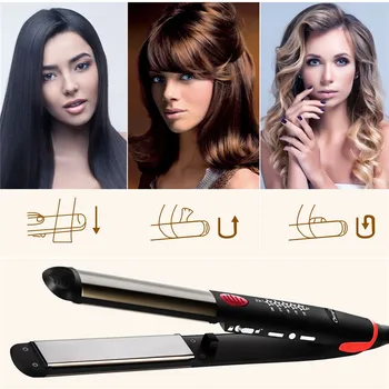 

Professional 2 In 1 Hair Straightener Curler Hair Flat Iron PTC Fast Heating Hair Straighting Curling Iron Hair Styling Tool