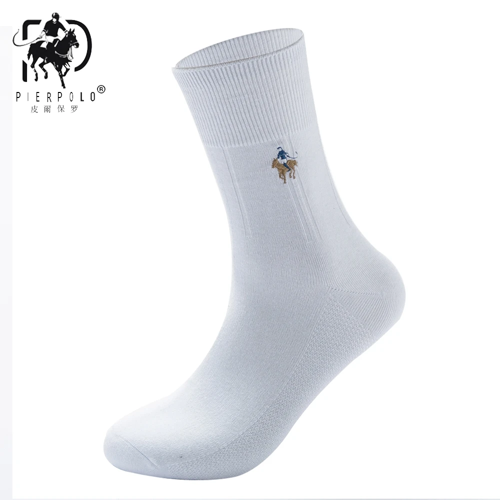 2018 Высококачественная брендовая одежда Pier Polo новые хлопковые носки Для мужчин модные Повседневное экипажа носки Бизнес вышивка осень-зима