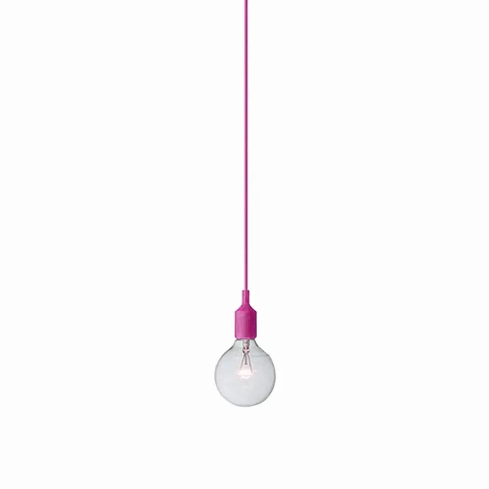 E27 Chandelier Simple Living Room Bedroom Cafe Decoration Chandelier base e27 lamp holder Pendant lamp Ceiling color lamp holder - Цвет: Pink