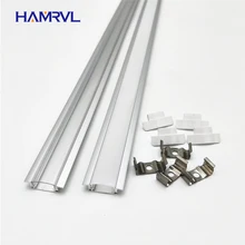 2-20 шт./партия 0,5 м pc led слот, встроенный алюминиевый профиль для 5050 5630 полосы, молочно-прозрачная крышка 12 мм pcb