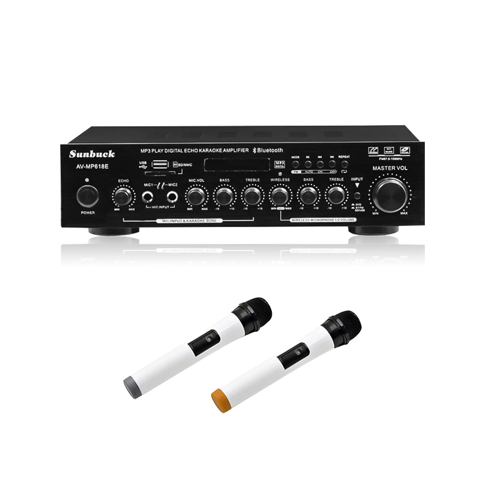 ハイファイデジタルサウンドオーディオカラオケ電源スピーカーアンプ 100wx2 Usb アンペアと 2 ワイヤレスマイク Amplifier Aliexpress