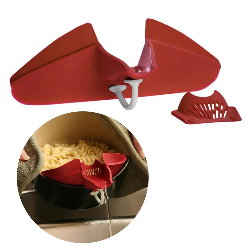 

Creative water drainer rice kitchen strainer tools silicone colander fruit vegetable washing pot pan mesh strainers cookware