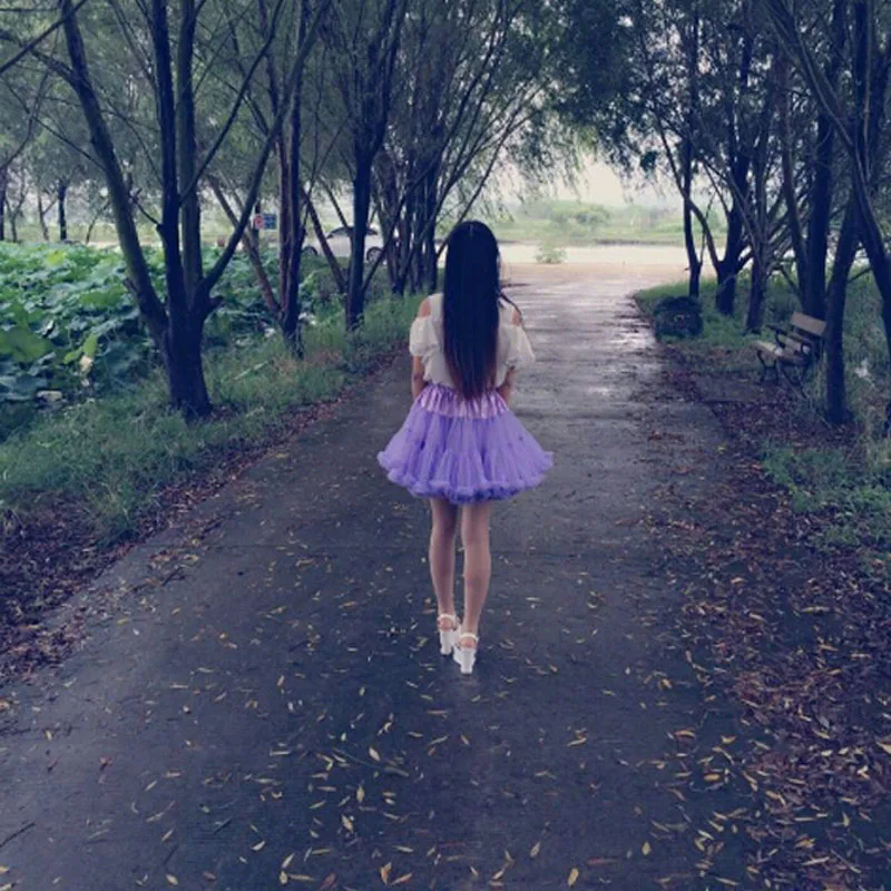 Free Shipping Lolita Petticoat Ball Gown Underskirt Swing Short Dress Petticoat ,Lavender Ballet Tutu Skirt Rockabilly Crinoline