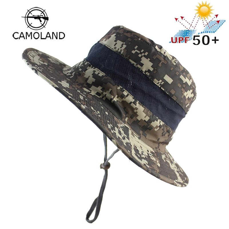 

UPF 50+ Summer UV Protection Bucket Hat Men Women Bob Boonie Hat Camouflage Cap Military Army Hiking Tactical Outdoor Sun Hat
