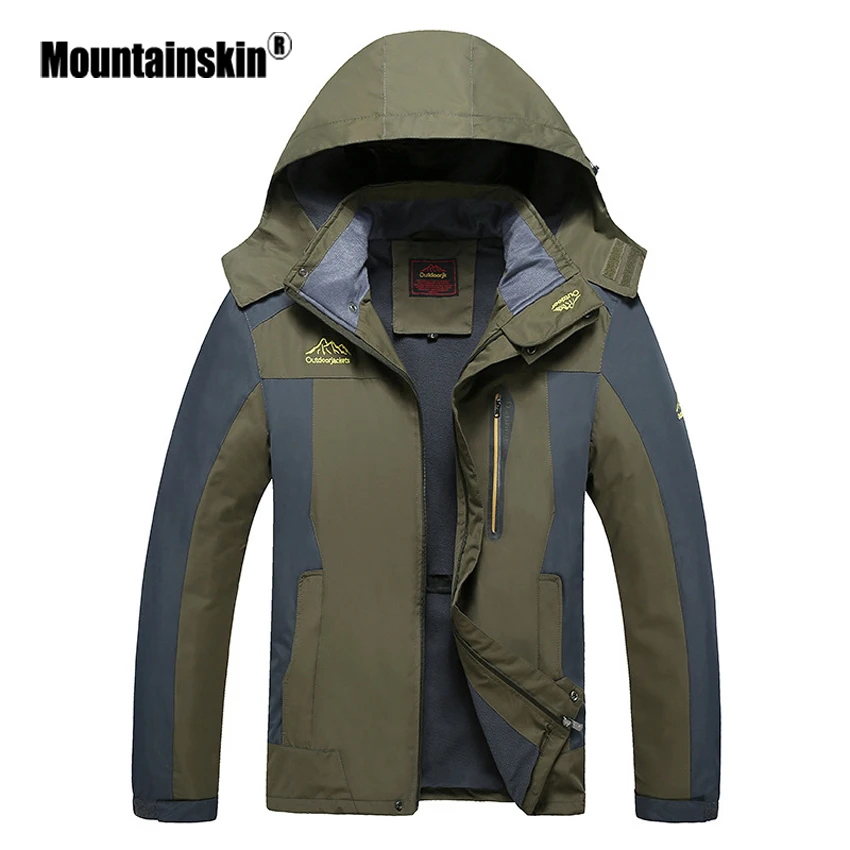 Billige Mountainskin 8XL 6XL Männer der Jacken Wasserdicht Mit Kapuze Mäntel Männer Winddicht Armee Outer Männlichen Plus Größe Marke Kleidung SA399
