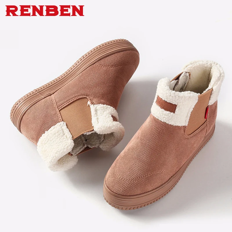 Goede 2018 Vrouwen Winter Snowboots vrouwen Enkellaars Platte antislip Thermische Winter Bont Warme Schoenen Katoen Laarzen Botas Mujer