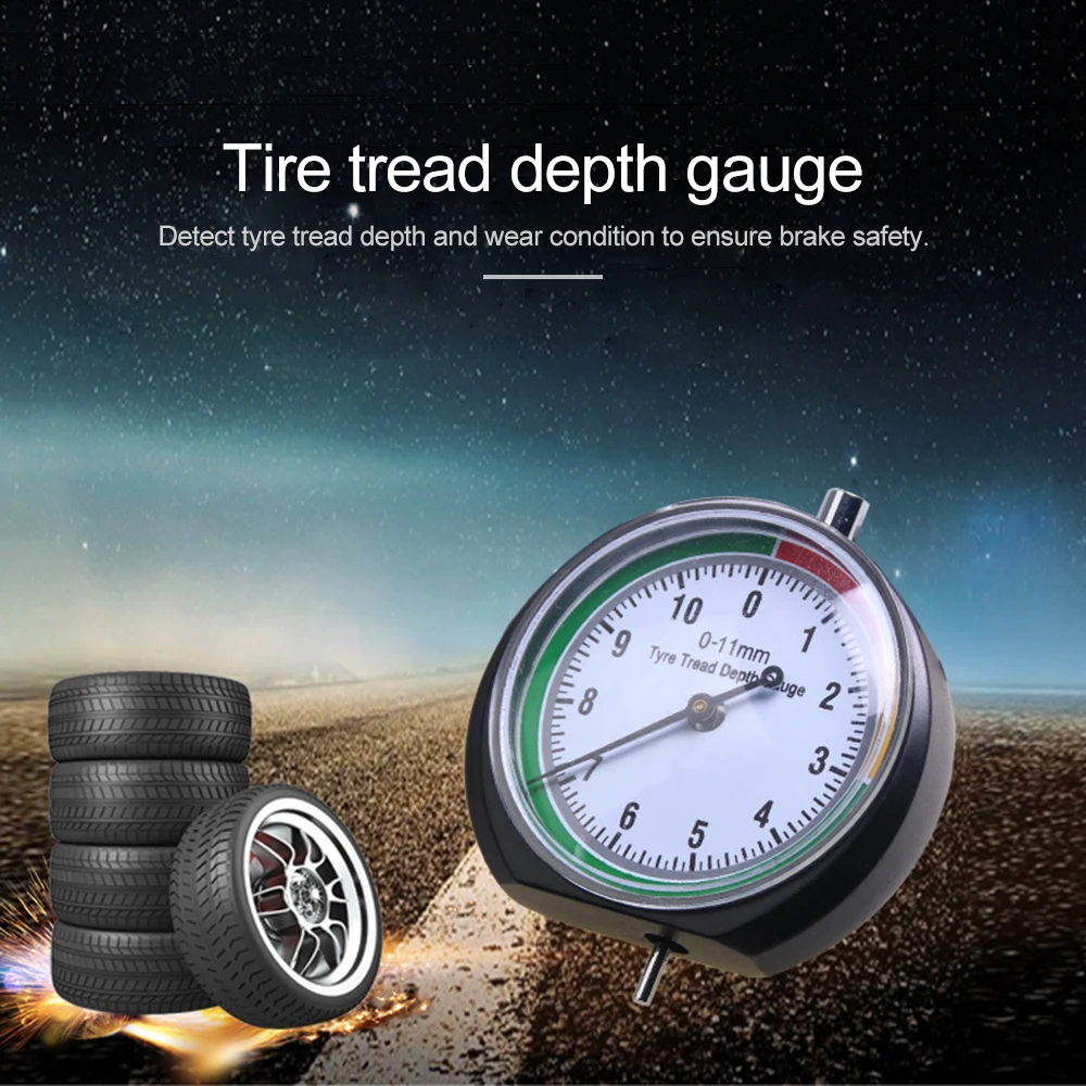 

1PC Car tire depth gauge truck tire pointer monitoring measurement tool device tire ruler tire pattern depth ruler