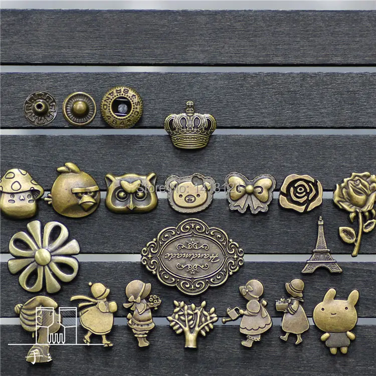 free shipping button DIY leather bag part Alloy button snaps decorative