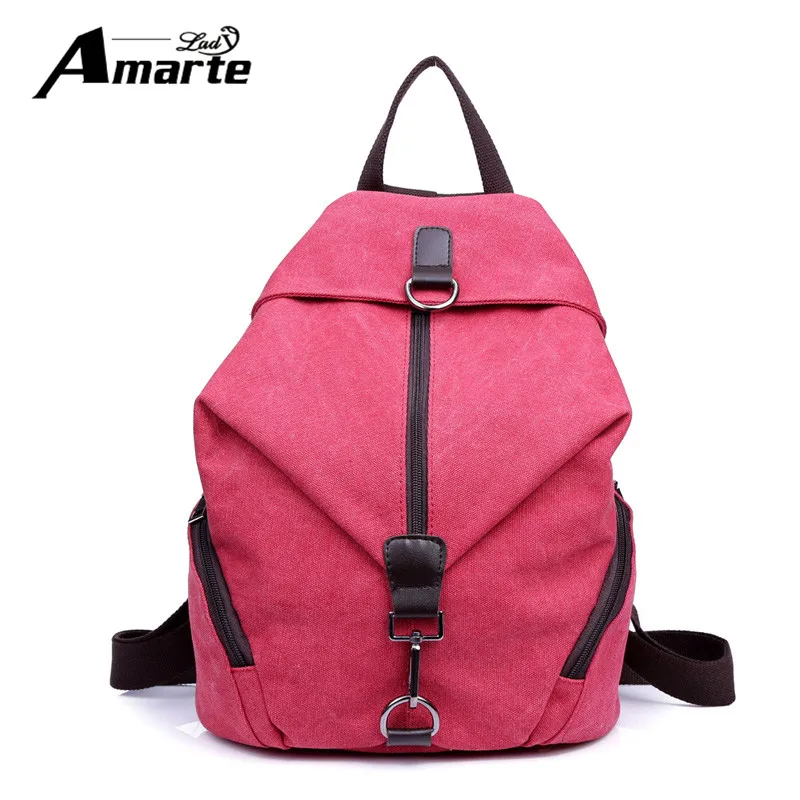 

Amarte Women Canvas Backpacks 2017 New Luxury Design Women Irregular Backpack Big Capacity School Bags for Girls Rucksacks