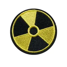 Вышитый патч радиоактивности пришить железо на желтый черный Вышивка Аппликации Значки для сумки джинсы шляпа футболка DIY Аппликации Ремесло